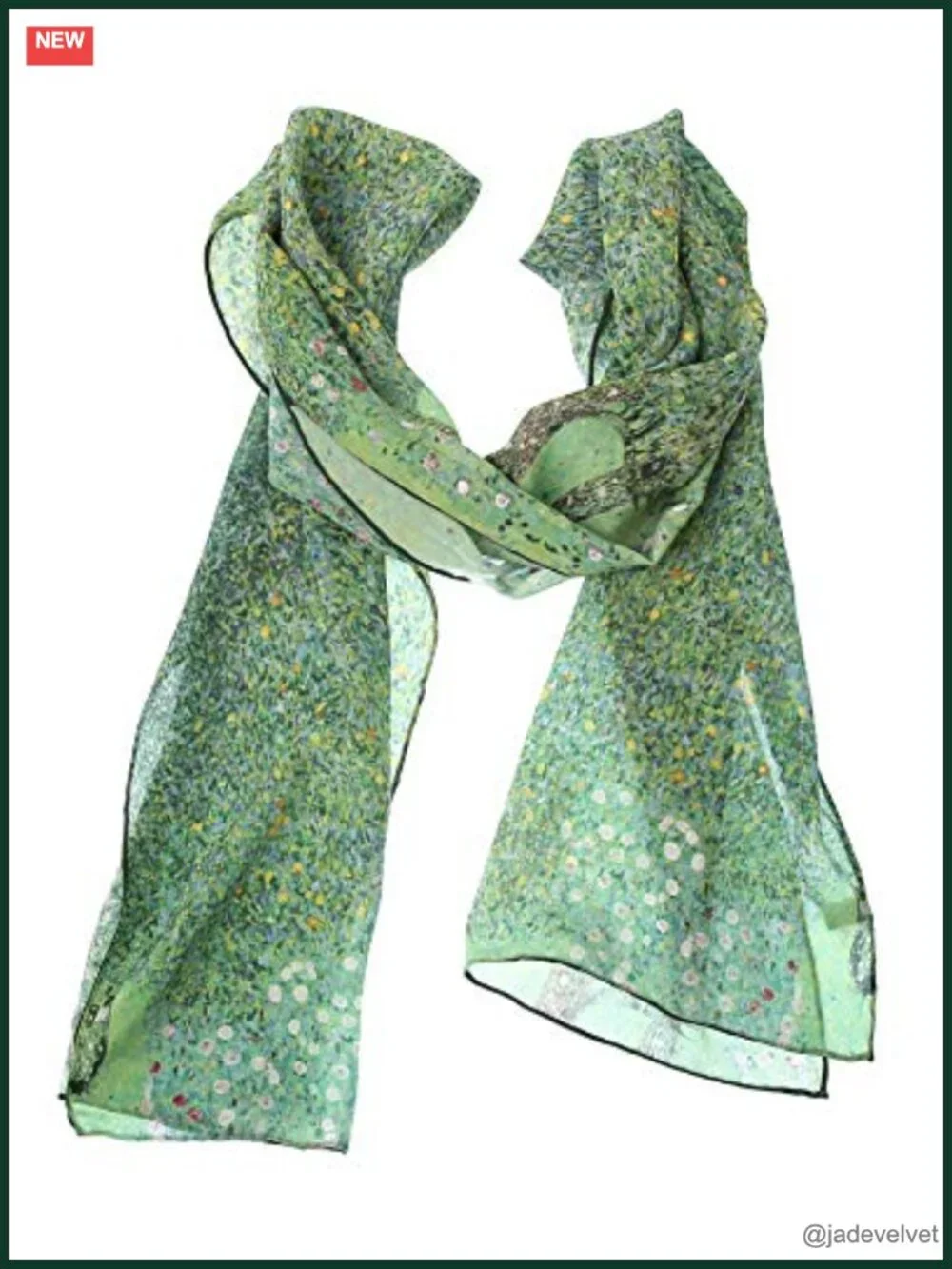 100% Silk Painted Scarf Van Gogh Monet Gau